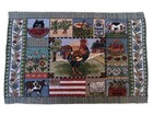 Set Of 4 Vintage Country Farm Rooster Cow Patriotic Tapestry Placemats Vtg