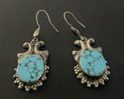 Vintage Southwestern Sterling Turquoise Dangle Earrings