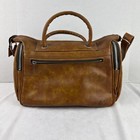 1970s Vintage Camera Bag Case Tote Bag With Strap Brown Faux Leather 12x6x8
