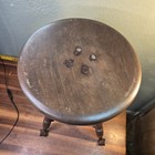 Great Oak Antique Victorian Wooden Piano Stool With Glass Ball Claw Feet