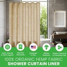 Organic Hemp Fabric Shower Curtain - Perfect For Tub  Bath And Stall Showers