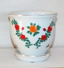 Vintage Lee s Pottery Co  Ceramic Floral Flower Planter Pot  Paramount Ca  Usa
