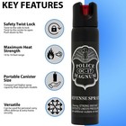 Police Magnum Pepper Spray 5 Ounce Twist Lock Personal Safety Defense Protection