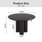 46  Black Round Dining Table Modern Kitchen Table Small Side End Sofa Table
