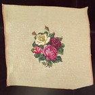 Handmade Vintage Needlepoint Square With Petitpoint Flowers Yy515