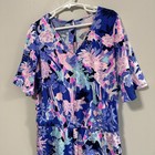 Lilly Pulitzer Girls Large 8-10 Maliah Jumpsuit Purple Floral Short Sleeve