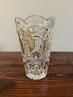 Vintage Retro Antique Bohemia Czech Cut Glass Vase Clear Crystal Rifle Soldier