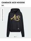 Candace Parker Hoodie Adidas Ace Sweatshirt Xs Black Wnba Basketball Tennessee