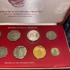 1977 Republic Of Malta Decimal Proof 9 Coin Set Franklin Mint With Case And Coa