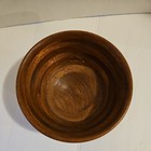 Vintage Handmade Hand Turned Wooden Bowl 8 In  Mahogany American