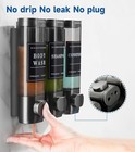 Shower Soap Dispenser Wall Mounted No Drill Shampoo Dispenser Bathroom 3x300ml