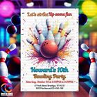 Editable Bowling Birthday Party Invitation  Bowling Party Invitation Template
