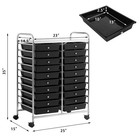20 Drawers Rolling Cart Storage Scrapbook Paper Studio Organizer Home Black