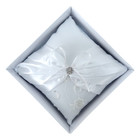 Lillian Rose White Satin Ring Bearer Pillow With Rhinestone Flower Detail