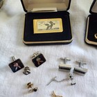 Small Lot Of 10 Cuff Links  Tuxedo Buttons  Tie Bars   Tacks Money Clip Playboy