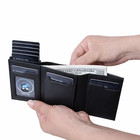 Slim Front Pocket Wallet For Men Rfid Minimalist Pop Up Card Holder Thin Leather