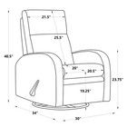 Rocker Recliner Glider Recliner Swivel Recliner Chair Desert Sand 30w  34d  40 5