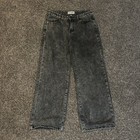 Moschino Girls Gray Acid Wash Denim Straight Leg Jeans Size 14 Bow Pockets