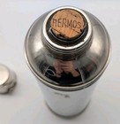 Early 1900 s Thermos Stainless Steel Silver Chrome Metal 1911 Lid Original Cork