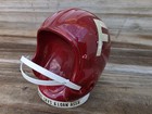 Rare Vintage 1950s Red Ceramic Football Helmet Bank Fairmont Federal Savings