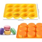 2 Pack 12 Cavity Round Silicone Mold For Baking Cookies Chocolate Candy Mini