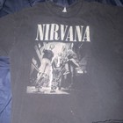 Vintage Rare Y2k Size Xl Nirvana Graphic T-shirt On Blue Red Delta Tag 1999-2002