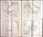 Original Antique Africa Maps Rare Early 1800s Huge 4 Sheet Map Set F nf