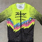 New Zoot Team Men s Ultra Tri P1 Racesuit Triathlon Medium Black Green Check 80s