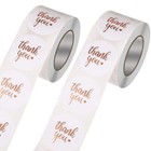 1000pcs 2 Rolls  1 5 Inch Thank You Stickers Rose Gold You Stickers Seal Labeles