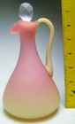 Vtg Burmese Satin Glass Italian Cruet Uranium Glass Nos Uranium Glass Fluoresces