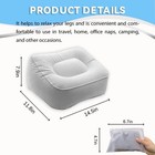 Inflatable Travel Foot Rest Pillow Soft Flocking Cushion For Airplane Train Car