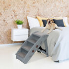 Dog Stairs Foldable Pet Steps Ramp Ladder Anti-slip W 4 Step For High Bed Sofa 