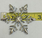 Christmas Snowflake Rhinestone Brooch Pin Royal Blue Crystal Glass Vintage Large