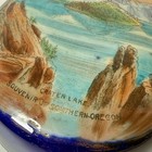 Southern Oregon Ore Antique Crater Lake Souvenir Cobalt China Trinket Box