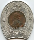 1952-d Schenectady New York Ny Time Center Jewelers Good Luck Encased Cent Penny