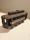 Vintage Cast Iron 14 Trolley Streetcar Train Coin Bank Paperweight 7    Decor