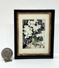 Dollhouse Miniature Still Life Flowers In A  Vase Wall Decoration Vintage Print