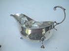 Birmingham 1921 Sterling Silver  Sauce   Gravy Boat Acanthus Leaf Decoration