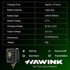 Tattoo Gun Tattoo Kit With Power Supply Lcd Digital 3 7v Lithium Battery 1600mah