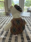 Ty Toury Teddy Beanie Baby White Bear Plush Pga Golf Argyle Vest Hat Ty Tag