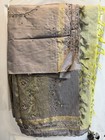 Women Gray Green Gold Woven Silk Embroidered Saree With Unstitched Blouse