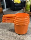 Vintage Tupperware Classic Orange Nesting Measuring Cups Set Mid Century Retro