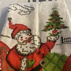 Vtg Mcm Linen Tea Towel Christmas Sleigh Santa