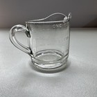 Vintage Embossed Clear Glass 1 Cup Measuring Cup With Pour Spout And Handle