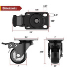 2 Inch Caster Wheels Heavy Duty Swivel Casters With Safety Brake Total Capacity