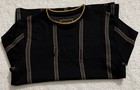 Denim   Flower Ricky Singh Black Gold Striped Men s Short Sleeve T-shirt 11 12