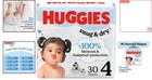 Huggies Snug   Dry Size 4 Baby Diapers     Leakproof  Fragrance-free  30 Count