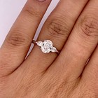 Engagement Ring 1 30 Ct Igi Lab Created Oval Cut Diamond 14k White Gold E F Vvs2