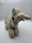 Vintage Dakin Unicorn 1981 White Grey Cream Plush Toy Stuffed Animal Laying Down