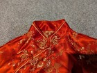 Chinese Dress Womens Small Red Qipao Cheongsam Floral Metallic Traditional 
